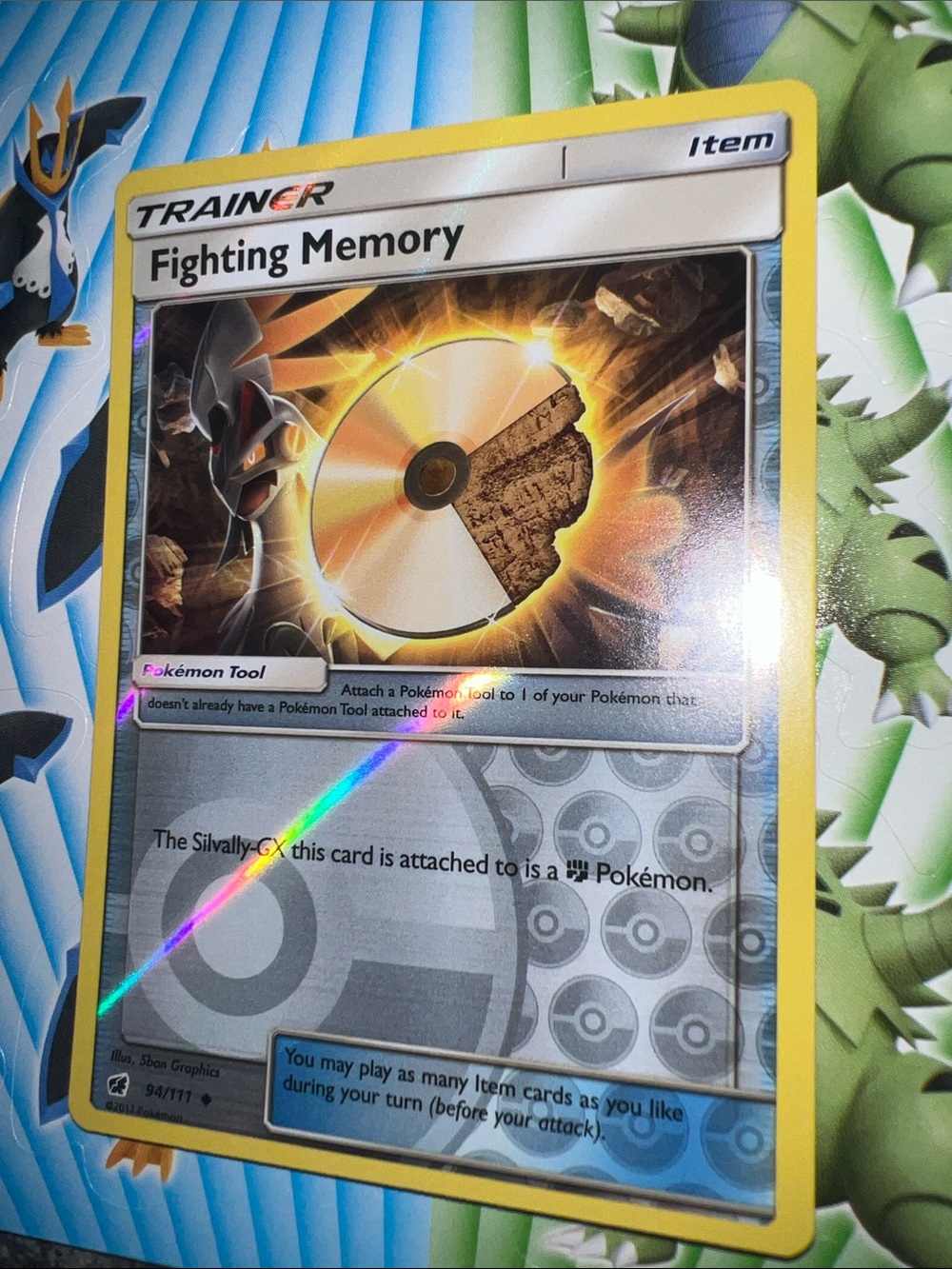 Pokemon Fighting Memory Trainer Card - Yellow Border, Silver Holo